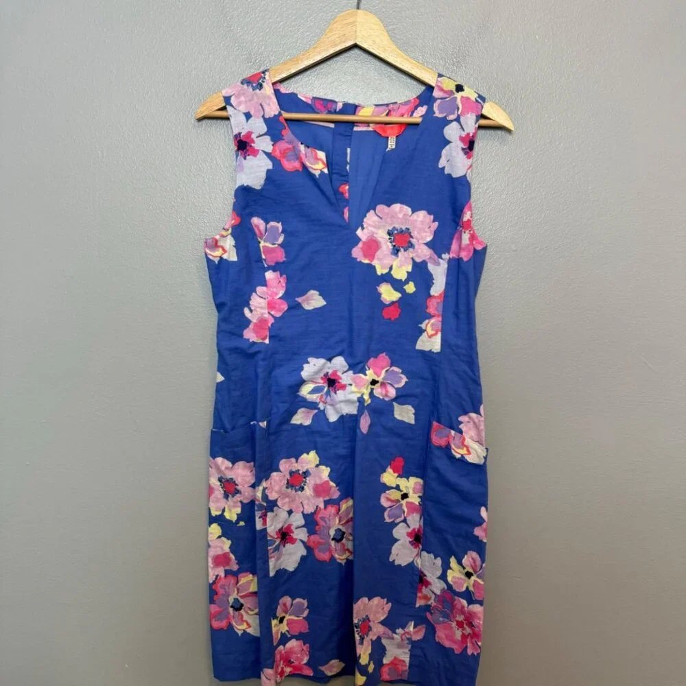 JOULES elayna linen blend floral shift dress size US 4 - Picture 1 of 7